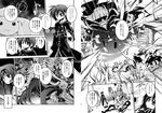  5girls akemi_homura bardiche blood chrono_harlaown comic crossover greyscale grief_seed highres kazekawa_nagi kyubey levantine lyrical_nanoha mahou_shoujo_lyrical_nanoha mahou_shoujo_madoka_magica monochrome multiple_boys multiple_girls pantyhose schwertkreuz shamal signum soul_gem thighhighs tome_of_the_night_sky translation_request vita walpurgisnacht_(madoka_magica) yagami_hayate yuuno_scrya zafira 