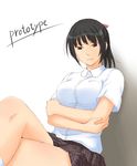  amagami crossed_arms crossed_legs english ponytail short_hair skirt solo toki_(tokihakashi) tsukahara_hibiki 