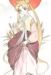  bishoujo_senshi_sailor_moon blonde_hair bug butterfly double_bun insect japanese_clothes jewelry long_hair plant ring shamko solo sun tsukino_usagi twitter_username very_long_hair 