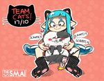  animal_ears artist_name bad_id bad_tumblr_id blue_hair blush_stickers cat cat_ears chin_tickle commentary english eyebrows heart heart-shaped_pupils inkling jajji-kun_(splatoon) pink_eyes pointy_ears sami_briggs smile splatoon_(series) splatoon_1 symbol-shaped_pupils tentacle_hair thick_eyebrows 