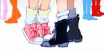  akemi_homura boots feet_only kaname_madoka loose_socks mahou_shoujo_madoka_magica miki_sayaka momoe_nagisa multiple_girls sakura_kyouko shoes silhouette silverxp sneakers socks tiptoes tomoe_mami 