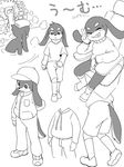  anthro baseball_cap bath blush canine cub doberman_pup_(marimo) dog faceless_male front_view grin hat hot_spring japanese_text looking_at_viewer male mammal manmosu_marimo multiple_images nude opencanvas partially_submerged rear_view solo sweat sweatdrop text v_sign walking water young 