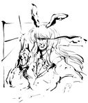  animal_ears bad_id bad_pixiv_id bunny_ears genderswap genderswap_(ftm) greyscale lewis male_focus monochrome pointing reisen_udongein_inaba solo touhou traditional_media 