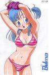  bikini blue_eyes blue_hair blush bulma cute dragon_ball dragonball perfection swimsuit worson2009 