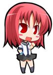  blush chibi kampfer lowres mishima_akane pac-man_eyes red_eyes red_hair school_uniform short_hair solo suntail 