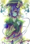  bad_id bad_pixiv_id blue_hair green_eyes hair_over_one_eye hat komeiji_koishi rarami solo touhou 