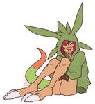  2015 ambiguous_gender anthro bottomless chespin claws clothed clothing facial_piercing half-dressed misericorde nintendo nose_piercing piercing pok&eacute;mon simple_background solo video_games 