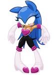  cleavage clothed clothing cosplay female gloves green_eyes hedgehog lips mammal quarma solo sonic_(series) sonic_the_hedgehog 
