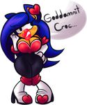  big_breasts big_lips blush breasts cleavage clothed clothing crossgender english_text female hedgehog high_heels mammal quarma solo sonic_(series) sonic_the_hedgehog text wide_hips 