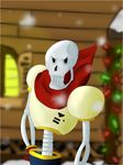  2015 armor bone cape clothed clothing looking_at_viewer male outside pandango papyrus_(undertale) skeleton snow solo undertale video_games 