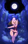  2015 anthro blush breasts cleffa clothed clothing cute elpatrixf female midriff moon moonlight navel night nintendo open_mouth pok&eacute;mon pok&eacute;morph sky small_breasts smile solo star tongue video_games wide_hips 