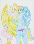  anthro breasts equine female fluttershy_(mlp) friendship_is_magic mammal my_little_pony rainbow_dash_(mlp) wings 