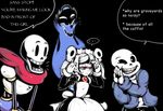  ... 1girl 2015 2boys apron armor bloody_marie_(skullgirls) bone brothers clothing coat crossover dialogue english_text female hair hair_ornament hood hoodie human humor jacket kirbsuperstardude laugh maid maid_uniform male mammal marie_(skullgirls) multiple_boys papyrus_(undertale) pun red_eyes sans sans_(undertale) short_hair sibling siblings skeleton skull_hair_ornament skull_heart skullgirls smile speech_bubble text twintails undertale video_games white_hair 