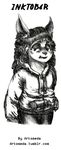  2015 anthro arkomeda beverage clothing feline food fur hair hoodie ink inktober male mammal open_mouth pants soda traditional_media_(artwork) 