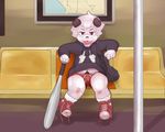  anthro band-aid bandage baseball_bat briefs canine chubby clothing cub dog front_view hoodie lambent looking_at_viewer male mammal midriff naughty_face navel pubes public_transportation reclining running_shoes satchel signature sitting solo tongue tongue_out underwear young 