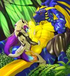  anal anal_penetration anthro blue_scales dragon duo horn hyper hyper_penis justmegabenewell male male/male penetration penis scales sergal size_difference small_dom_big_sub wings xray 