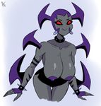  alien ben_10 ben_10:_omniverse breasts clothed clothing female half-dressed macro mutant_to&#039;kustar nipples red_eyes skirt solo topless way_bad 
