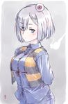  chanchanko_(clothes) commentary_request cosplay hakaba_kitarou hamakaze_(kantai_collection) kantai_collection kitarou kitarou_(cosplay) shirt short_hair suzumaru vest white_hair 