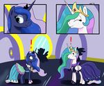  ! 2015 clothed clothed_feral clothing crown dress duo equine eyes_wide female feral friendship_is_magic fur hair horn mammal multicolored_hair my_little_pony princess princess_celestia_(mlp) princess_luna_(mlp) purple_fur royalty smile sonikku001 surprise two_tone_hair white_fur winged_unicorn wings 