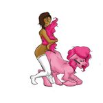  2015 all_fours animal_genitalia areola ball_gag bdsm bestiality bondage bound breasts butt clothing curls dark_skin doggystyle domination duo earth_pony equine erect_nipples eyes_closed female female/female female_domination feral friendship_is_magic from_behind fur gag girly hair horse human interspecies legwear looking_at_viewer mammal my_little_pony nipples nude open_mouth penetration pink_hair pinkie pinkie_pie_(mlp) pinkiepie pony sex sex_toy simple_background smile socks spinestem stockings thick_thighs vaginal vaginal_penetration white_background wide_hips 