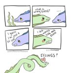  &lt;3 ... ambiguous_gender comic cute dialogue eel feral fish humor jordan_molinelix lol_comments marine pun seaweed simple_background text white_background 