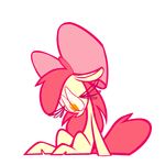  2015 animated apple_bloom_(mlp) crackiepipe earth_pony equine female feral friendship_is_magic hair horse mammal my_little_pony pony red_hair sad sigh simple_background sitting solo white_background 