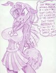  &lt;3 2012 anthro anthrofied changeling cheerleader clothing dialogue english_text fangs female friendship_is_magic hair holes horn king-cheetah long_hair monochrome my_little_pony piercing pom_poms porn_dialogue queen_chrysalis_(mlp) text 