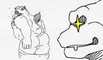  ambiguous_gender anthro balls big_butt blush boar butt charkonian_graotl_ard clothing duo fb1907 male mammal monochrome mooning nude pants pants_down porcine presenting presenting_hindquarters simple_background white_background 