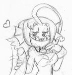  &lt;3 angler_fish anthro black_and_white breasts bunny_costume cleavage clothed clothing disembodied_penis faceless_male female fish hair handjob male marine monochrome naughty_face penis praiz sharp_teeth skullgirls smile teeth 