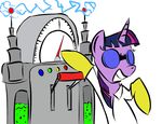  buttons clothing electricity equine friendship_is_magic gloves goggle horse machine mammal my_little_pony pony rubrony science simple_background smile solo tagme twilight_sparkle_(mlp) white_background 
