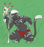  2015 anthro blood bone cat cheskitty clothed clothing feline green_eyes hair half-dressed jewelry loincloth male mammal piercing simple_background tribal valaska warpaint 