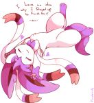  artist_name bow closed_eyes commentary emoticon english heart highres lying no_humans on_back paws pokemon pokemon_(creature) purpleninfy ribbon simple_background stretch sylveon white_background 
