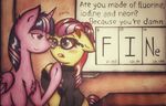  2015 blush clothing dialogue duo english_text equine eyewear female friendship_is_magic glasses horn humor kaboderp mammal moondancer_(mlp) my_little_pony pun sweater text twilight_sparkle_(mlp) unicorn winged_unicorn wings 
