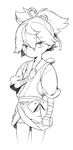  bandages greyscale japanese_clothes looking_at_viewer male_focus monochrome sayo_samonji sketch solo tooru touken_ranbu white_background 