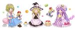  alice_margatroid ama-tou apron black_dress blonde_hair blue_dress blue_eyes bow cake candy capelet cherry closed_eyes coat coffee_mug crescent cup dress food fruit hair_bow hair_ribbon hairband hat hat_bow kirisame_marisa konpeitou lolita_hairband long_hair long_sleeves mob_cap muffin mug multiple_girls open_clothes open_coat open_mouth patchouli_knowledge pillow puffy_short_sleeves puffy_sleeves purple_dress purple_eyes purple_hair ribbon sash shanghai_doll short_hair short_sleeves sitting smile strawberry striped striped_dress teacup touhou tress_ribbon very_long_hair waist_apron wide_sleeves witch_hat 