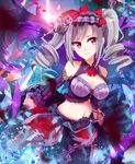  breasts drill_hair hairband idolmaster idolmaster_cinderella_girls kanzaki_ranko lolita_hairband long_hair medium_breasts red_eyes shiguru silver_hair smile solo twin_drills twintails 