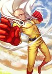 bald cape evan_yang gloves highres male_focus one-punch_man saitama_(one-punch_man) solo 