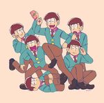  artist_name bad_id bad_twitter_id brothers fetal_position formal heart heart_in_mouth male_focus matching_outfit matsuno_choromatsu matsuno_ichimatsu matsuno_juushimatsu matsuno_karamatsu matsuno_osomatsu matsuno_todomatsu multiple_boys oshimatsu osomatsu-kun osomatsu-san pink_background self_shot sextuplets siblings simple_background sitting smile standing standing_on_one_leg suit sweat 