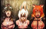 animal_ears bandit_(cathare-saurus) bdsm bit_gag black_hair blindfold bondage borrowed_character bound breasts breasts_apart bukkake bunny_(d-rex) bunny_and_fox_world bunny_ears cat_ears character_request choker cleavage cum cum_in_mouth cum_on_body cum_on_breasts cum_on_hair cum_on_tongue cum_on_upper_body d-rex english facial fox_(figgylicious) gag gagged goggles goggles_on_head green_eyes large_breasts multiple_girls nipple_clamps nipple_piercing nipples one_eye_closed open_mouth orange_hair original piercing slit_pupils three_monkeys tongue tongue_out upper_body white_hair 