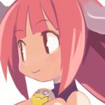  bangs blunt_bangs demon_girl disgaea harada_takehito icon lowres makai_senki_disgaea official_art pink_hair smile solo succubus succubus_(disgaea) 