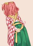  apron bell hair_bell hair_ornament hakama japanese_clothes kimono long_sleeves meiji_schoolgirl_uniform motoori_kosuzu niiya red_hair shirt skirt solo touhou two_side_up wide_sleeves 