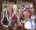  bad_id bad_pixiv_id black_eyes black_hair blonde_hair blue_eyes boots brown_gloves candle christmas coat duke_pantarei enomoto_(luck-by-luck) flynn_scifo gift gloves green_eyes grin hat horns knee_boots long_hair male_focus multiple_boys one_eye_closed ponytail raven_(tales) red_eyes sack santa_costume smile tales_of_(series) tales_of_vesperia white_hair yuri_lowell 