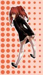  aloe_(quiz_magic_academy) brown_hair leaning_forward legs long_hair looking_back quiz_magic_academy red_eyes s_kengo shoes solo thighhighs twintails zettai_ryouiki 