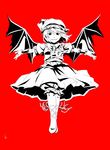  absurdres bat_wings fangs hat highres itsuki_(nanairo_megane) red remilia_scarlet short_hair solo touhou vampire wings 