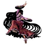  bad_id bad_pixiv_id black_hair highres houraisan_kaguya kumadano oekaki pose ribbon solo touhou 