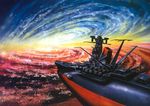  artist_request battleship epic final_yamato galaxy military military_vehicle no_humans official_art oldschool realistic ship space space_craft star_(sky) uchuu_senkan_yamato warship watercraft yamato_(uchuu_senkan_yamato) 
