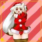  animal_ears breasts cameltoe christmas covered_nipples detached_sleeves fang hat inubashiri_momiji large_breasts md5_mismatch red_eyes santa_costume santa_hat shinobe short_hair silver_hair solo tail thighhighs touhou wolf_ears wolf_tail 