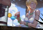 2015 air_bubble alcohol ayase_eli backlighting bangle bangs beach_umbrella bikini_top blonde_hair blue_eyes blue_hawaii blue_sky bottle bracelet breasts bubble character_name cherry cleavage cloud cocktail cocktail_glass copyright_name cup dated day drawstring drinking_glass food fruit glass hair_ornament hair_scrunchie hands highres holding holding_food holding_fruit hood hood_down hooded_jacket jacket jewelry leaf lipstick long_hair looking_away looking_to_the_side love_live! love_live!_school_idol_project makeup medium_breasts midriff natsuiro_egao_de_1_2_jump! necklace orange orange_slice out_of_frame parted_lips ponytail product_placement realistic regition scrunchie signature sitting sky sleeveless smirnoff_(vodka) solo_focus star striped summer sweat swept_bangs table teeth text_focus tropical_drink umbrella upper_body vodka water_drop wine_bottle wine_glass 