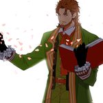  bad_id bad_pixiv_id book brown_eyes brown_hair fate/apocrypha fate_(series) gloves lancelot_(smalock) male_focus solo william_shakespeare_(fate) 