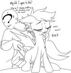  anon biting_lip blush dialogue english_text equine eyes_closed fan_character female fur horse human male mammal monochrome my_little_pony pony spanking stoic5 sweat text tuft wings 